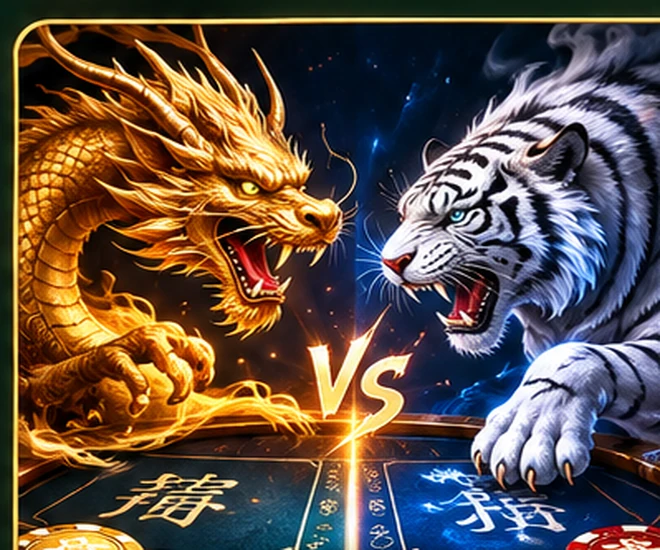 Illustrated dragon and tiger playing cards
